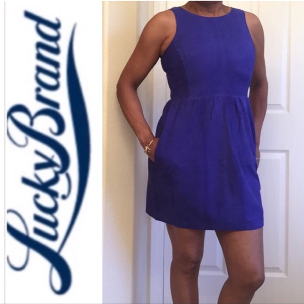 🎉Host Pick🎉Lucky Brand Blue Suede Dress